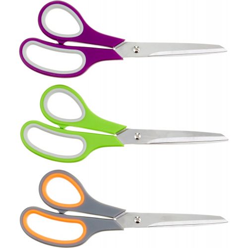 키친에이드 KitchenAid All Purpose Shears, One Size, Black/Black & AmazonBasics Multipurpose, Comfort Grip, Titanium Fused, Stainless Steel Office Scissors - Pack of 3