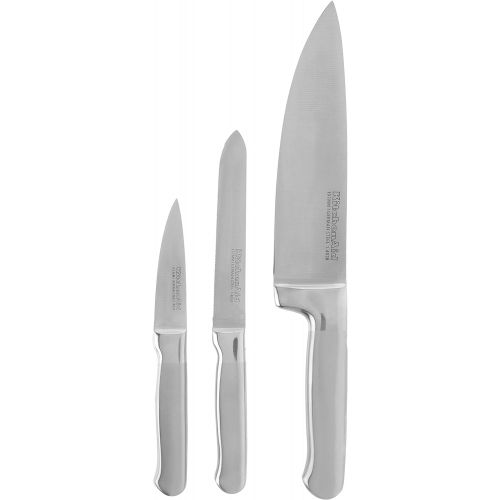 키친에이드 KitchenAid KKFSS3SSST 3 Piece Classic Forged Series Starter Brushed Cutlery Set, Stainless Steel