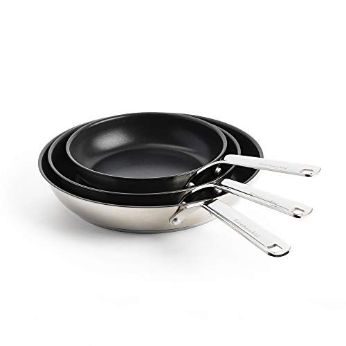 키친에이드 Kitchenaid, Stainless Steel Non-Stick Frying Pan Set - 20 cm + 24 cm + 28 cm, Silver