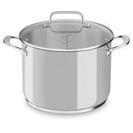 KitchenAid Stainless Steel 8-qt. Stockpot with Glass Lid Oven safe Dishwasher KC2S80SCLS