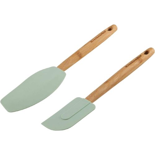 키친에이드 KitchenAid Classic Multifunction Can Opener, One Size, Pistachio & Classic Bamboo Spatula Set, set of 2, Pistachio