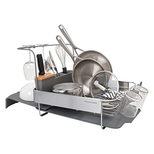 키친에이드 KitchenAid Full Size Expandable Dish-Drying Rack, 24-Inch, Charcoal