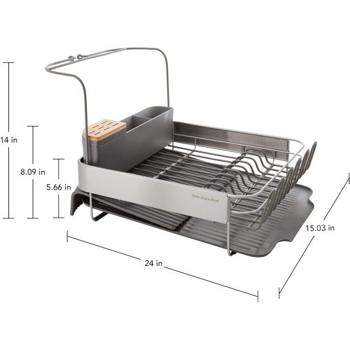 키친에이드 KitchenAid Full Size Expandable Dish-Drying Rack, 24-Inch, Charcoal