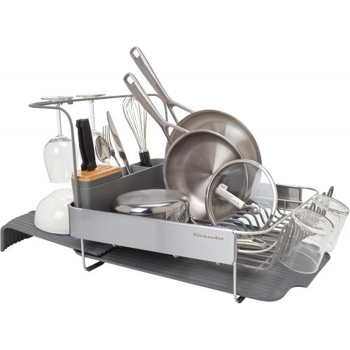 키친에이드 KitchenAid Full Size Expandable Dish-Drying Rack, 24-Inch, Charcoal