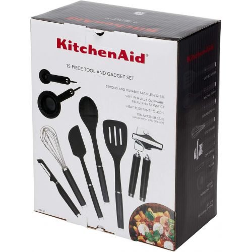 키친에이드 KitchenAid Classic Tool and Gadget Set, 15-Piece, Black