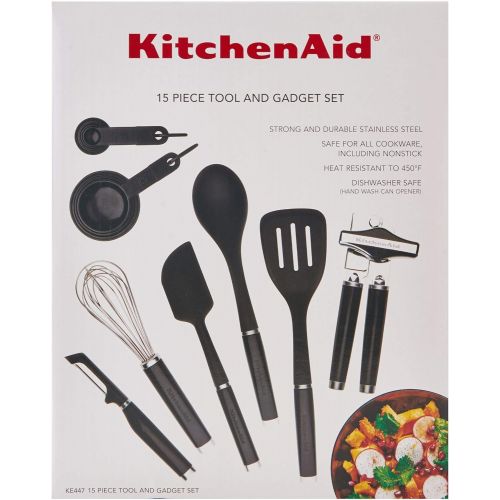 키친에이드 KitchenAid Classic Tool and Gadget Set, 15-Piece, Black