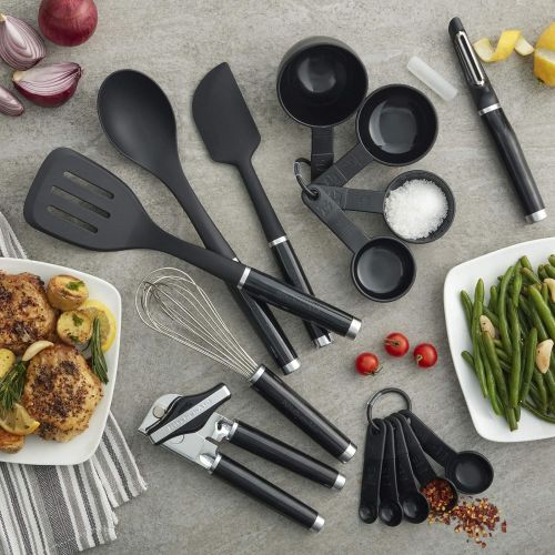 키친에이드 KitchenAid Classic Tool and Gadget Set, 15-Piece, Black