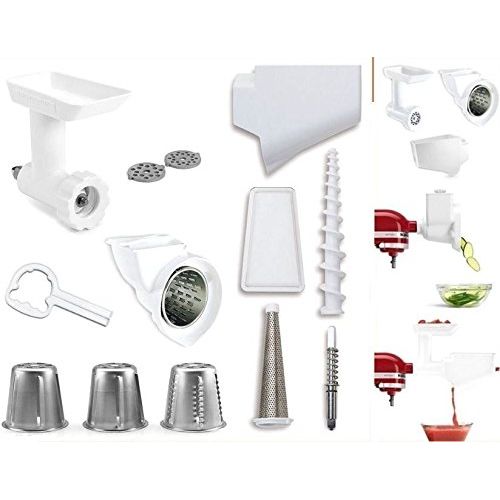 키친에이드 KitchenAid Stand Mixer Attachment Pack 1 with Food Grinder, Fruit & Vegetable Strainer, and Rotor Slicer & Shredder