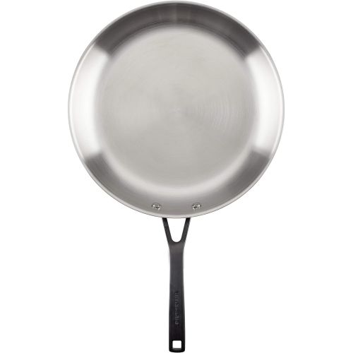 키친에이드 KitchenAid 5-Ply Clad Polished Stainless Steel Fry Pan/Skillet, 12.25 Inch