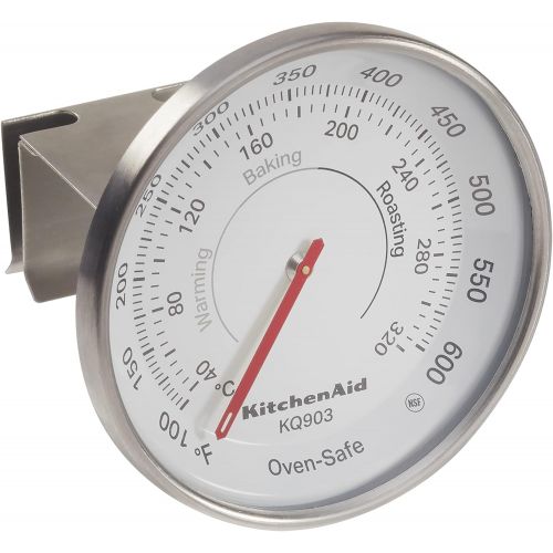 키친에이드 KitchenAid KQ903 3-in Dial Oven/Appliance Thermometer, TEMPERATURE RANGE: 100F to 600F, Stainless Steel