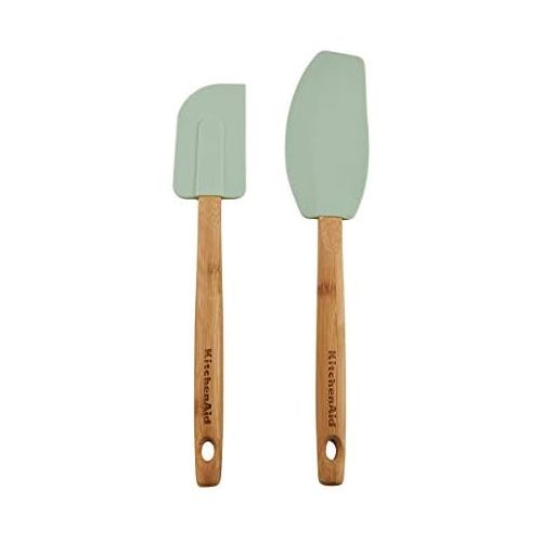 키친에이드 KitchenAid Classic Bamboo Spatula, Set of 2, Pistachio