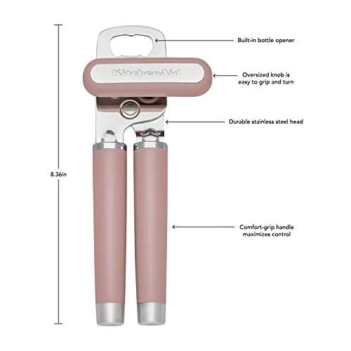 키친에이드 KitchenAid Gourmet Multifunction Can Opener / Bottle Opener, 8.36-Inch, Dried Rose