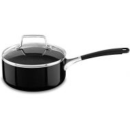 KitchenAid Aluminum Nonstick 2.0 quart Saucepan with Lid - Onyx Black, Medium