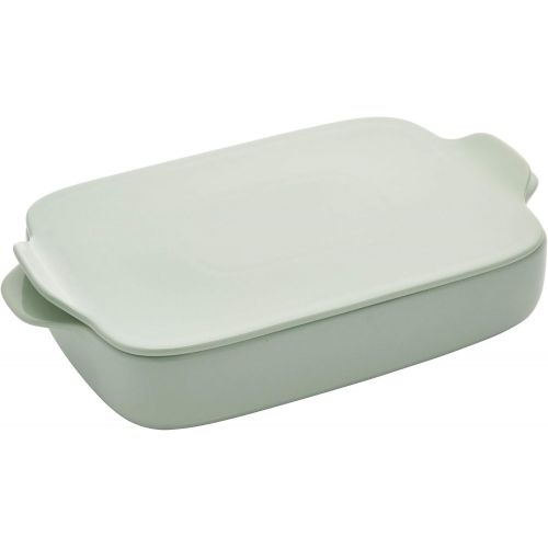 키친에이드 KitchenAid Vitrified Stoneware Rectangular Baker with Lid/Trivet, 4.5-Quart, Pistachio