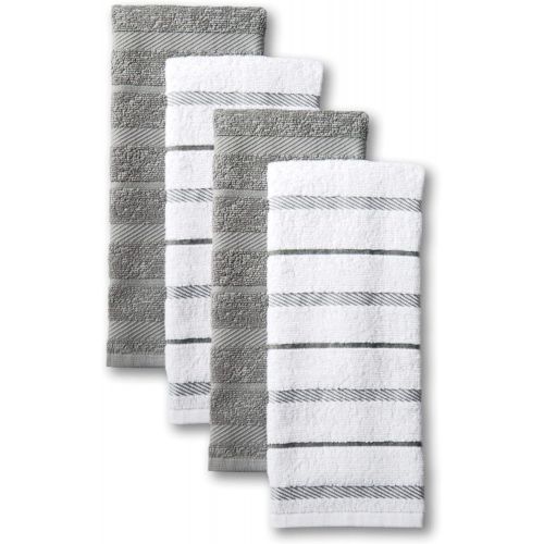키친에이드 KitchenAid Albany Kitchen Towel Set, Set of 4, Charcoal Grey 4 Count