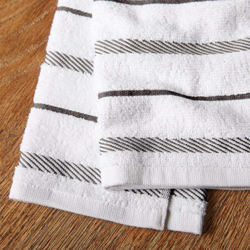 키친에이드 KitchenAid Albany Kitchen Towel Set, Set of 4, Charcoal Grey 4 Count