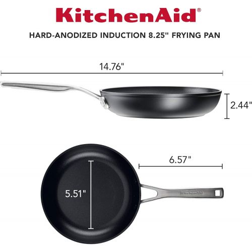 키친에이드 KitchenAid Hard Anodized Induction Nonstick Fry Pan/Skillet, 8.25 Inch, Matte Black