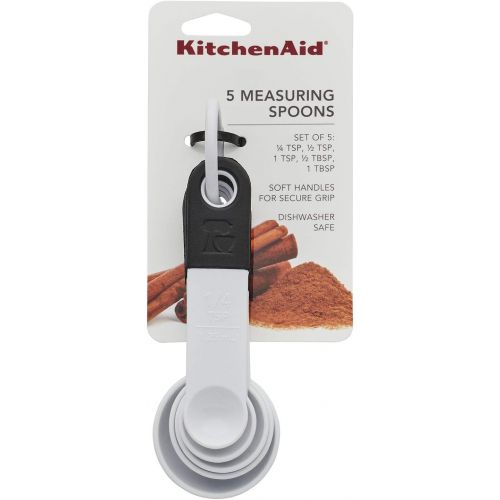 키친에이드 KitchenAid Classic Measuring Spoons, Set of 5, White/Black