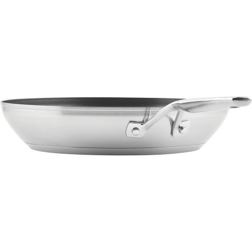 키친에이드 KitchenAid 3-Ply Base Brushed Stainless Steel Nonstick Fry Pan/Skillet, 12 Inch