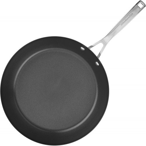 키친에이드 KitchenAid 3-Ply Base Brushed Stainless Steel Nonstick Fry Pan/Skillet, 12 Inch