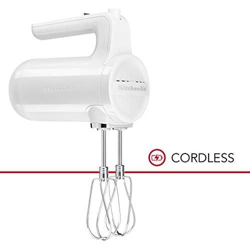 키친에이드 KitchenAid KHMB732WH Cordless Hand Mixer, 7 Speed, White