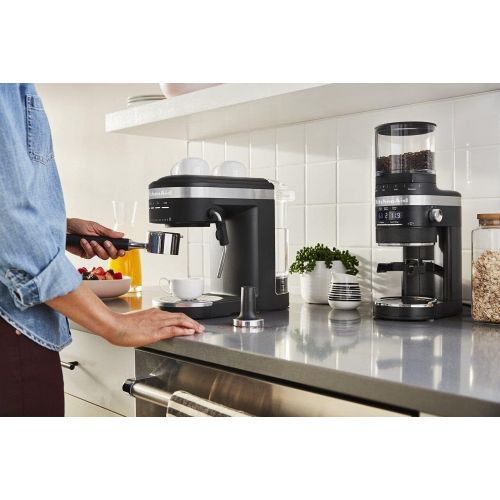 키친에이드 KitchenAid KES6403BM Semi-Automatic Espresso Machine, One Size, Matte Black