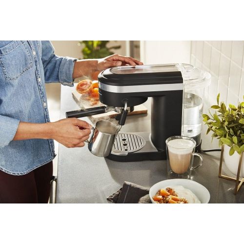 키친에이드 KitchenAid KES6403BM Semi-Automatic Espresso Machine, One Size, Matte Black