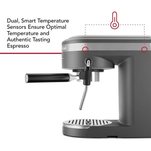 키친에이드 KitchenAid KES6403DG Semi-Automatic Espresso Machine, One Size, Matte Charcoal Grey