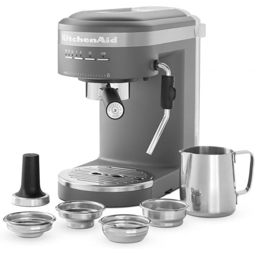 키친에이드 KitchenAid KES6403DG Semi-Automatic Espresso Machine, One Size, Matte Charcoal Grey