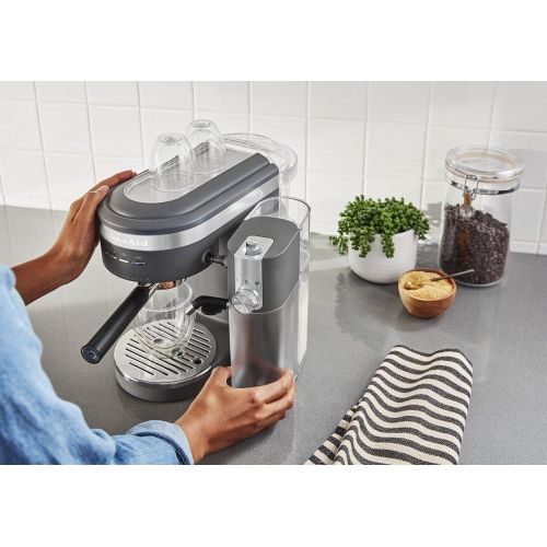키친에이드 KitchenAid KES6403DG Semi-Automatic Espresso Machine, One Size, Matte Charcoal Grey
