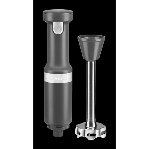 키친에이드 KitchenAid Cordless Variable Speed Hand Blender with Chopper and Whisk Attachment - KHBBV83, Matte Charcoal Grey