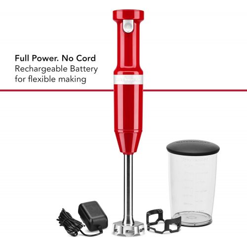 키친에이드 KitchenAid Cordless Variable Speed Hand Blender with Chopper and Whisk Attachment - KHBBV83