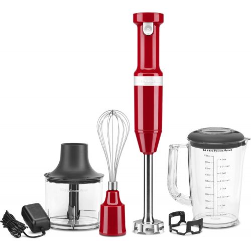 키친에이드 KitchenAid Cordless Variable Speed Hand Blender with Chopper and Whisk Attachment - KHBBV83