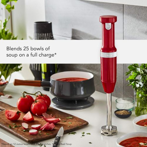 키친에이드 KitchenAid Cordless Variable Speed Hand Blender with Chopper and Whisk Attachment - KHBBV83