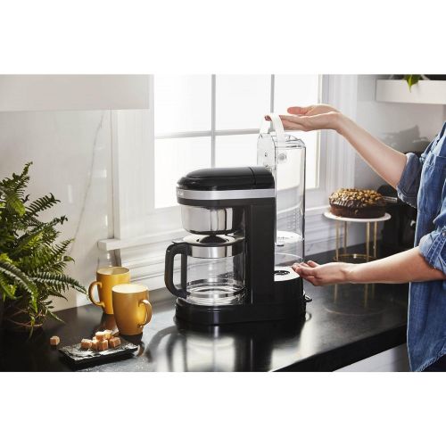 키친에이드 KitchenAid KCM1209OB Coffee Maker, 12 cup, Onix Black, 12 Cup Drip Coffee Maker with Warming Plate