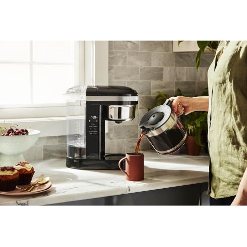 키친에이드 KitchenAid KCM1209OB Coffee Maker, 12 cup, Onix Black, 12 Cup Drip Coffee Maker with Warming Plate