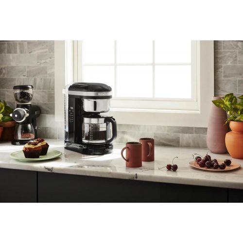 키친에이드 KitchenAid KCM1209OB Coffee Maker, 12 cup, Onix Black, 12 Cup Drip Coffee Maker with Warming Plate