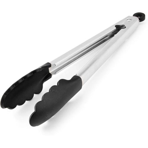 키친에이드 KitchenAid Silicone Tipped Stainless Steel Tongs, 10.26 Inch, Black