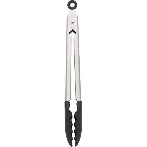 키친에이드 KitchenAid Silicone Tipped Stainless Steel Tongs, 10.26 Inch, Black