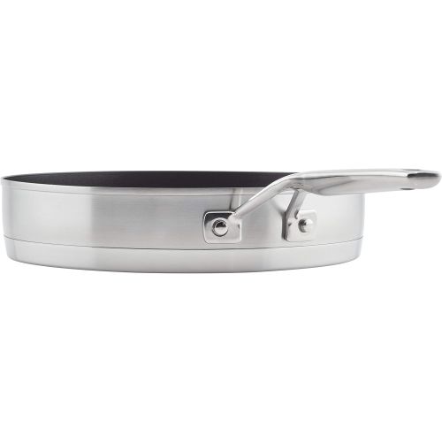 키친에이드 KitchenAid 3-Ply Base Stainless Steel Cookware Pots and Pans Set, 10 Piece, Brushed Stainless