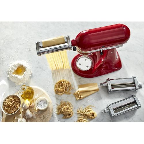 키친에이드 KitchenAid 3-Piece Pasta Roller & Cutter Set Attachment, Silver