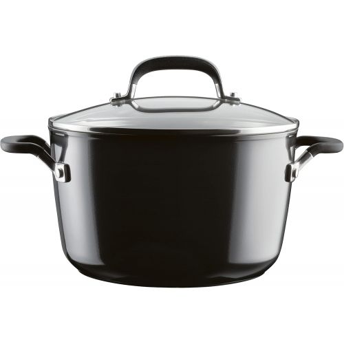 키친에이드 KitchenAid Hard Anodized Nonstick Cookware Pots and Pans Set, 10 Piece, Onyx Black