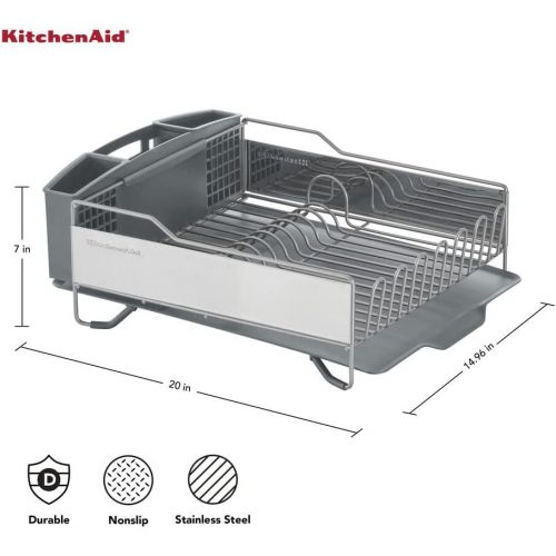 키친에이드 KitchenAid KNS896BXGRA Full Size Dish Rack, Light Grey