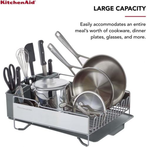 키친에이드 KitchenAid KNS896BXGRA Full Size Dish Rack, Light Grey