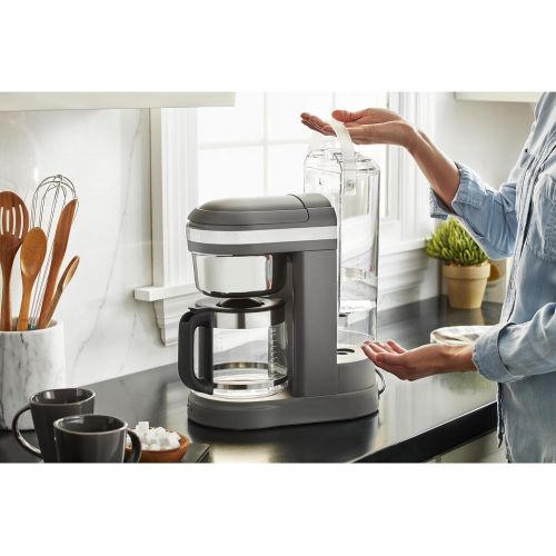 키친에이드 [아마존베스트]KitchenAid KCM1208DG Spiral Showerhead 12 Cup Drip Coffee Maker, Matte Charcoal Grey