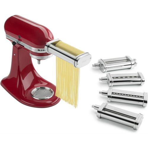 키친에이드 [아마존베스트]KitchenAid KSMPDX Stand Mixer Attachments Pasta Roller and Cutter Set, One Size, Stainless Steel