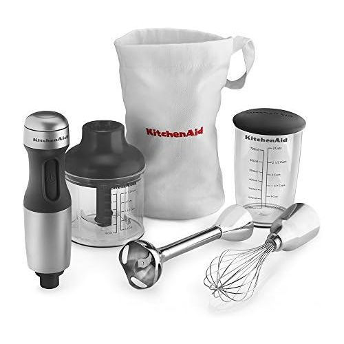 키친에이드 KitchenAid KHB2351CU 3-Speed Hand Blender - Contour Silver, 8 inches