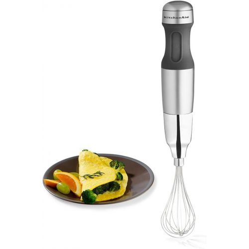 키친에이드 KitchenAid KHB2351CU 3-Speed Hand Blender - Contour Silver, 8 inches