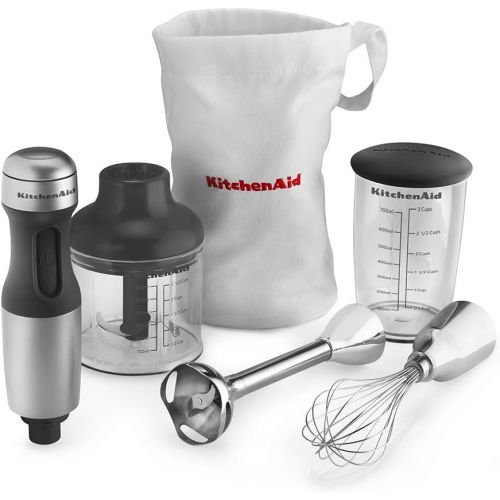 키친에이드 KitchenAid KHB2351CU 3-Speed Hand Blender - Contour Silver, 8 inches