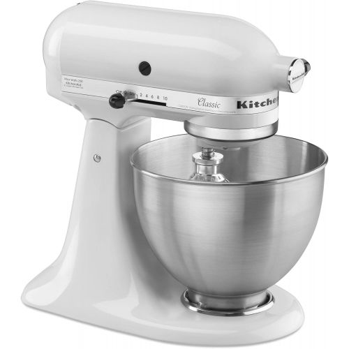 키친에이드 KitchenAid K45SSWH Stand Mixer, 4.5 Q, White